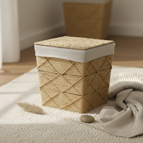 Straw Laundry Basket Small